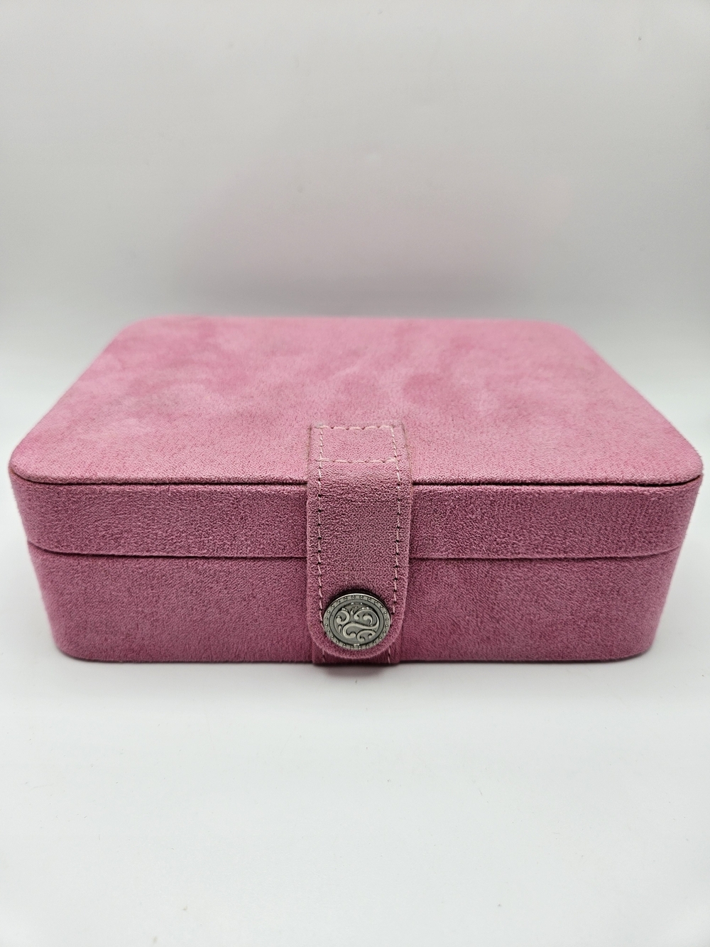 Mele & Co Pink Faux Suede Jewelry Two Tier Vanity Travel Case Organizer